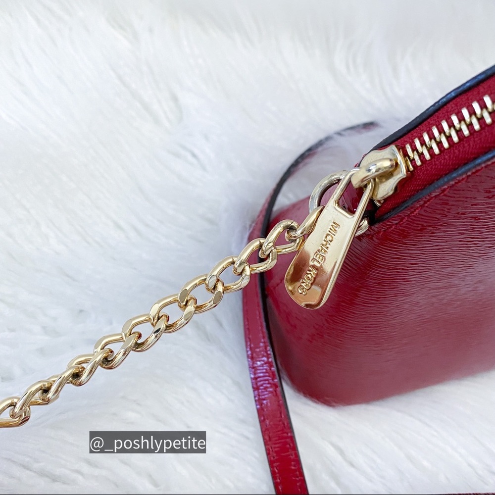 Michael Kors Authentic red & black patent dome crossbody purse  bundle deal - Picture 12 of 16